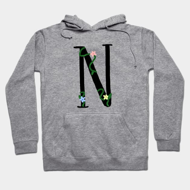 "N" initial Hoodie by artoftilly